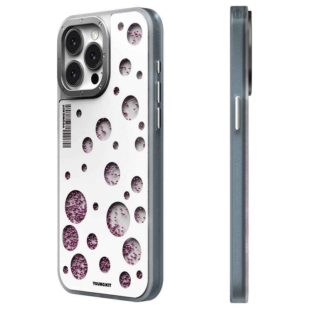 Apple iPhone 14 Pro Kılıf M-safe Şarj Özellikli Youngkit Quicksand Beads Serisi Kapak