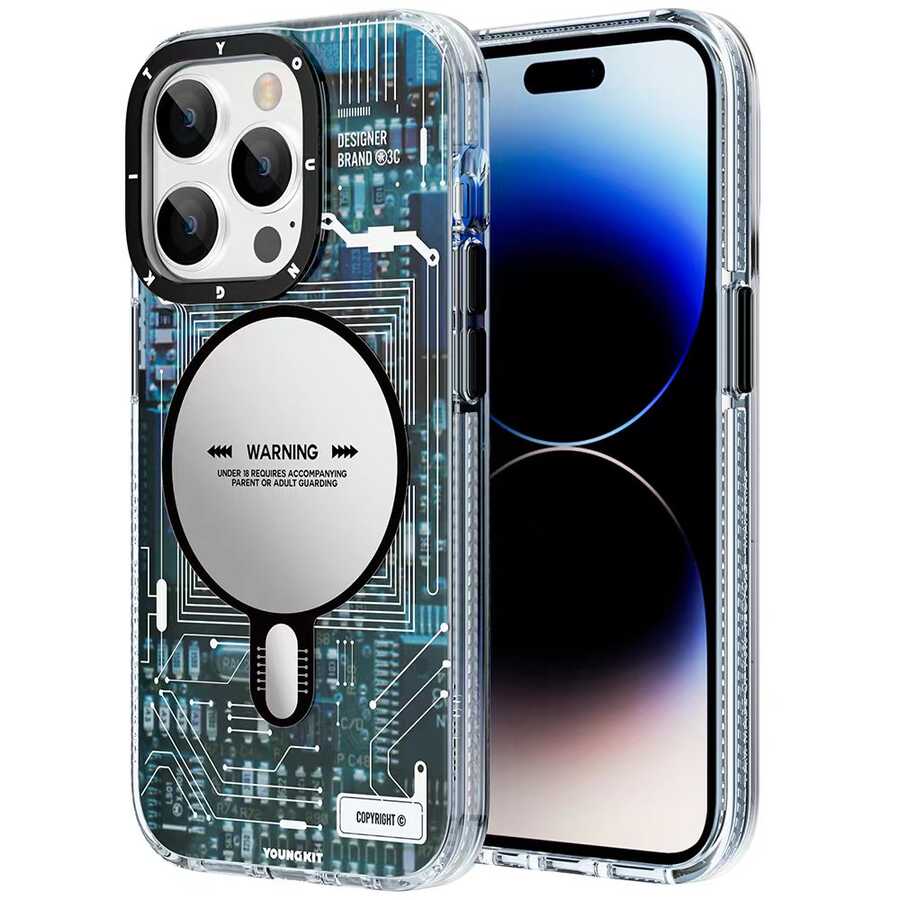 Apple iPhone 14 Pro Kılıf M-safe Şarj Özellikli YoungKit Technology Serisi Kapak