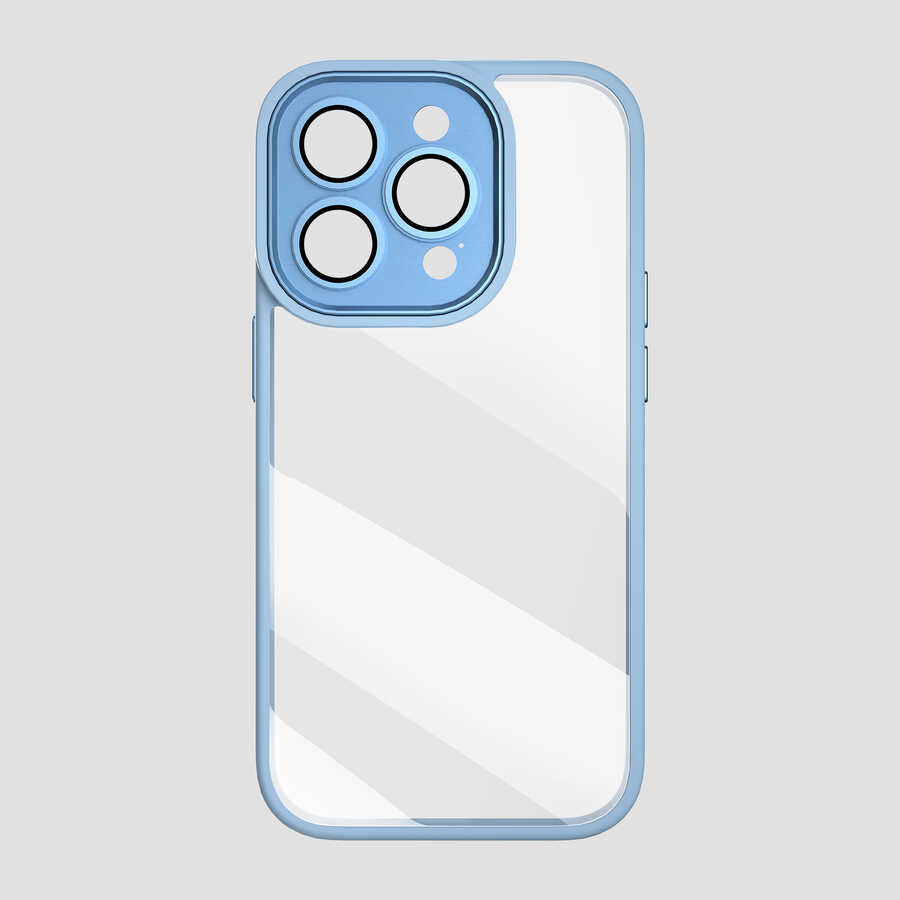 Apple iPhone 14 Pro Kılıf Wiwu VCC-104 Lens Korumalı Renkli Kenar Arkası Şeffaf Vivid Clear Kapak