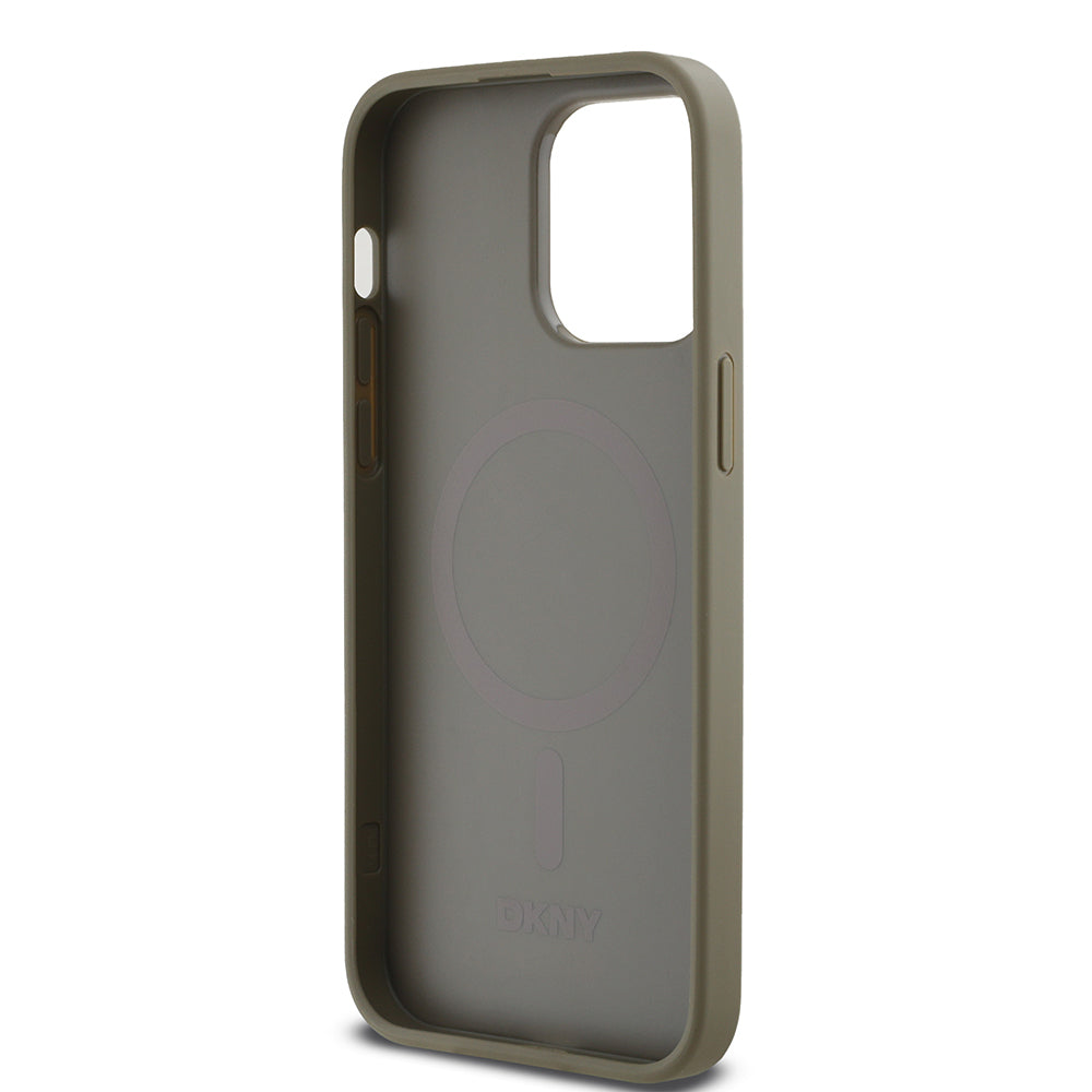 Apple iPhone 14 Pro Max Kılıf DKNY Orjinal Lisanslı M-safe Şarj Özellikli 3D Yazılı Grid Pattern Kapak