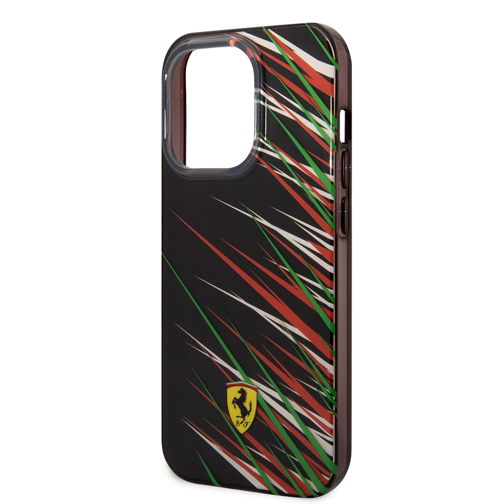 Apple iPhone 14 Pro Max Kılıf Ferrari Orjinal Lisanslı Baskı Logolu Çimen Desenli Kapak