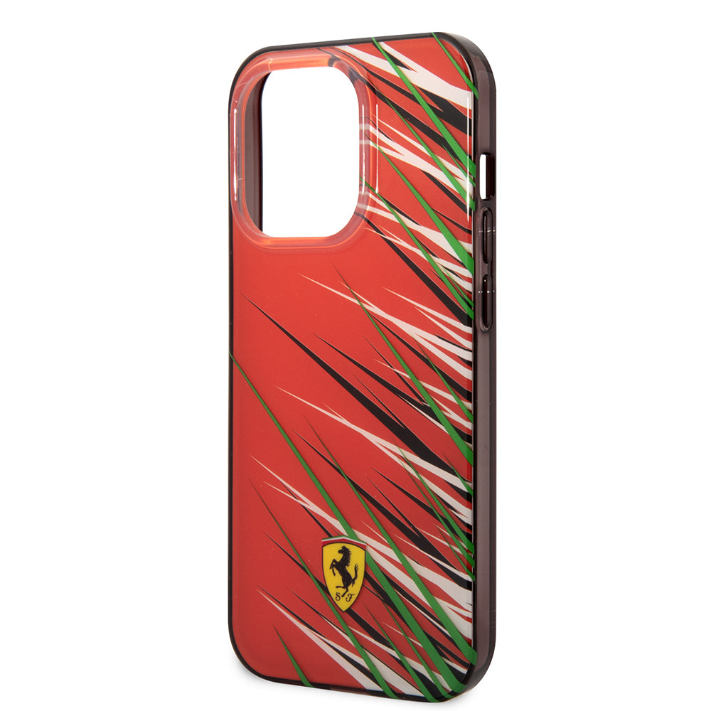 Apple iPhone 14 Pro Max Kılıf Ferrari Orjinal Lisanslı Baskı Logolu Çimen Desenli Kapak