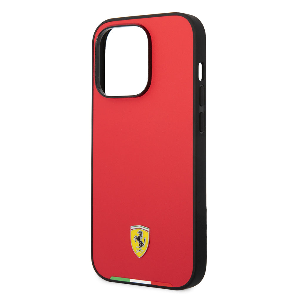 Apple iPhone 14 Pro Max Kılıf Ferrari Orjinal Lisanslı PU Deri İtalyan Bayrak Dizayn Kapak