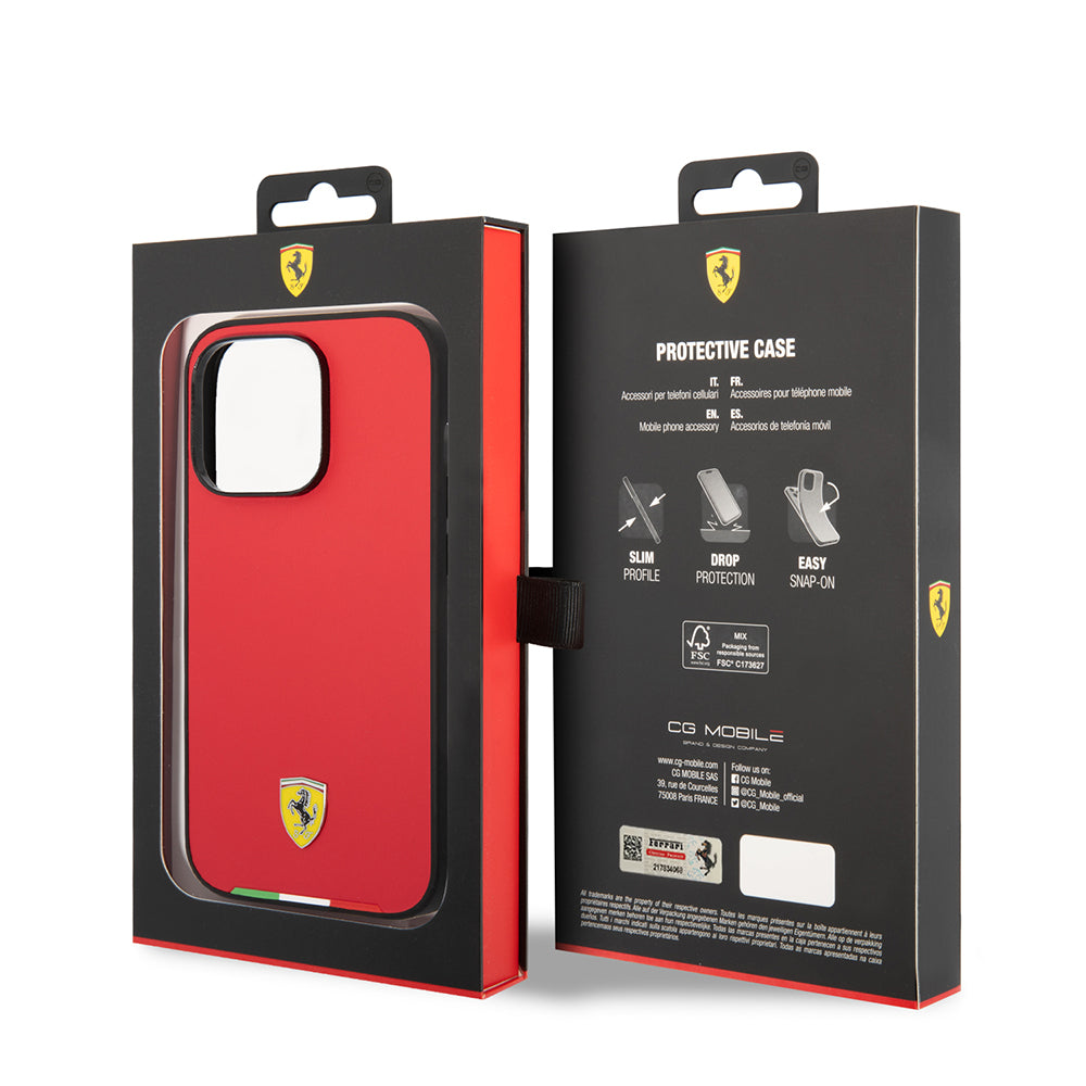 Apple iPhone 14 Pro Max Kılıf Ferrari Orjinal Lisanslı PU Deri İtalyan Bayrak Dizayn Kapak