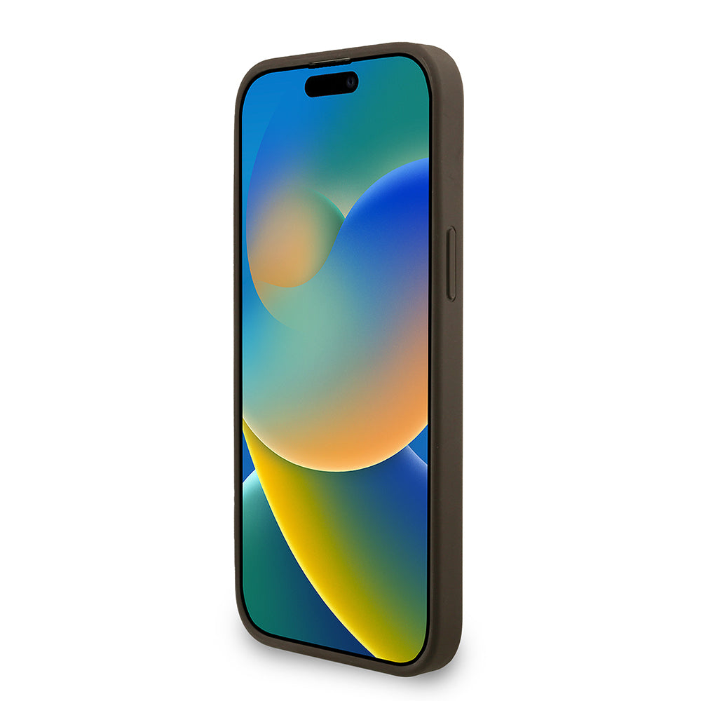 Apple iPhone 14 Pro Max Kılıf Guess Orjinal Lisanslı M-safe Şarj Özellikli PU Deri Bilek Askı İpli Yazı Logolu Kapak