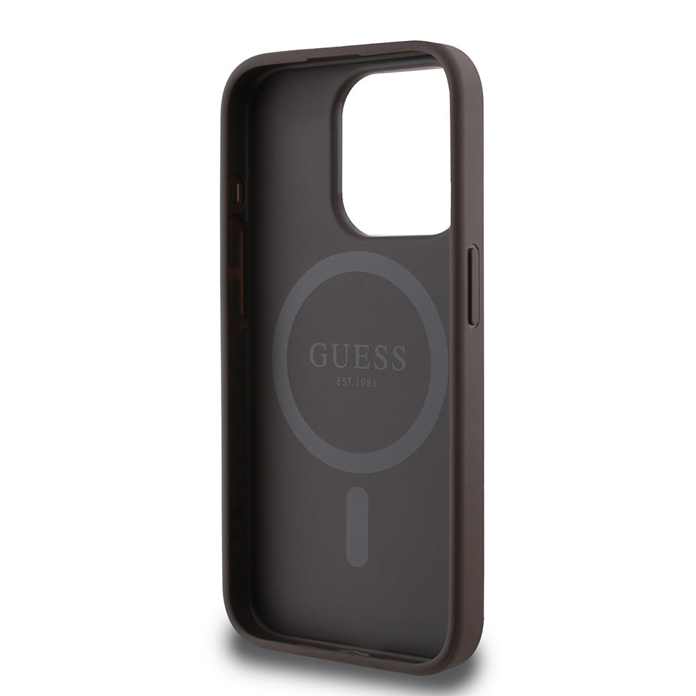 Apple iPhone 14 Pro Max Kılıf Guess Orjinal Lisanslı M-safe Şarj Özellikli Small 4G Classic Kapak
