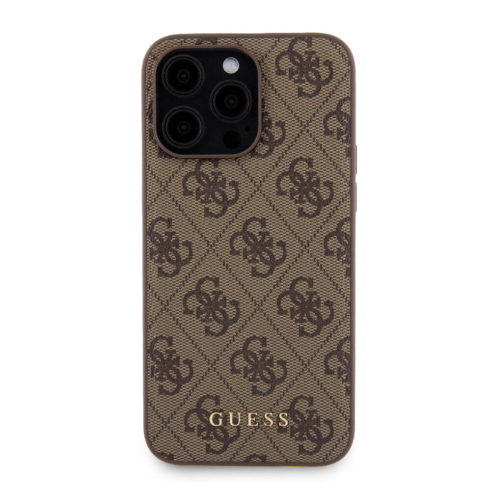 Apple iPhone 14 Pro Max Kılıf Guess Orjinal Lisanslı M-safe Şarj Özellikli Yazı Logolu 4G Desenli Kapak + Powerbank 5000mAh 2in1 Set