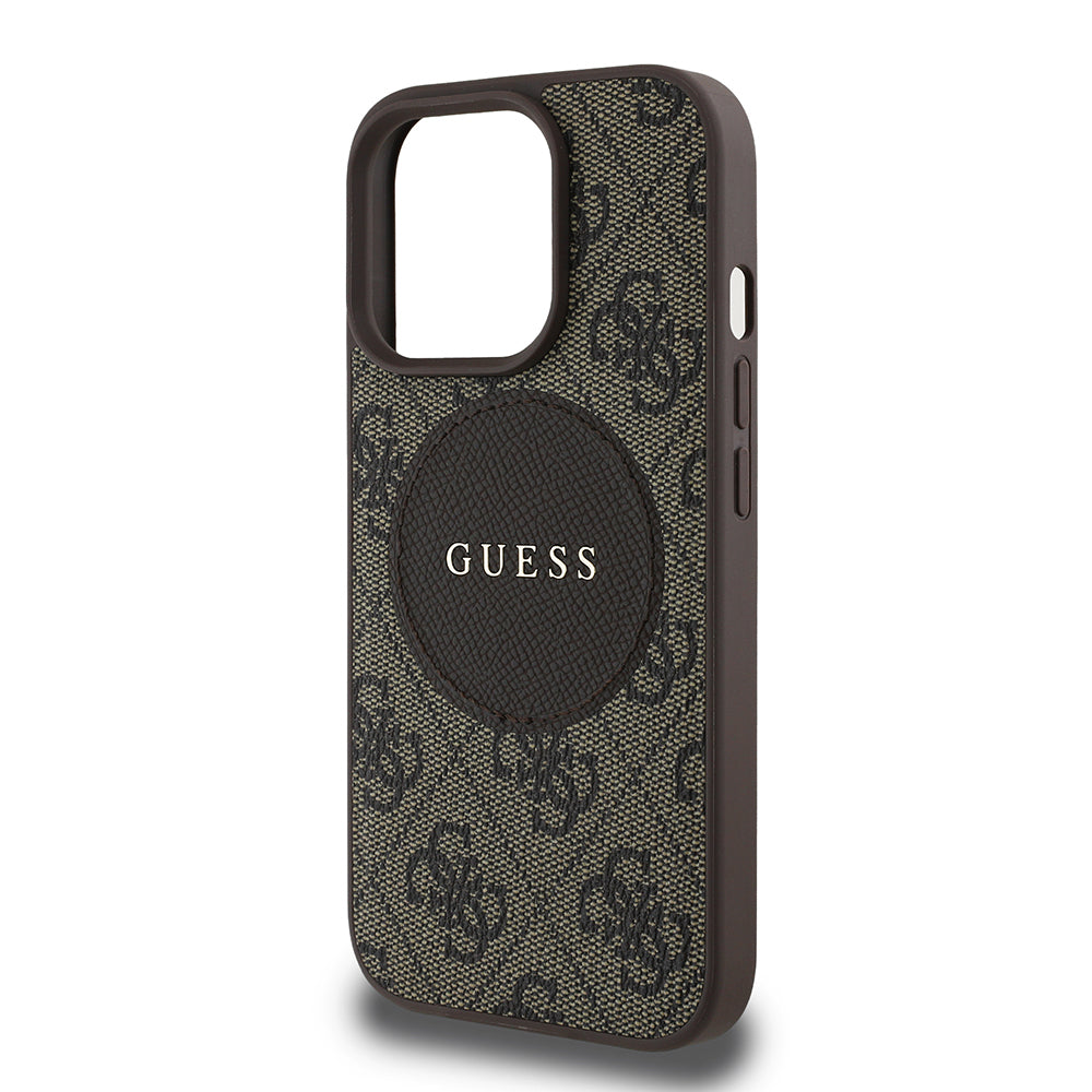 Apple iPhone 14 Pro Max Kılıf Guess Orjinal Lisanslı M-safe Şarj Özellikli Yazı Logolu Circle Classic Kapak
