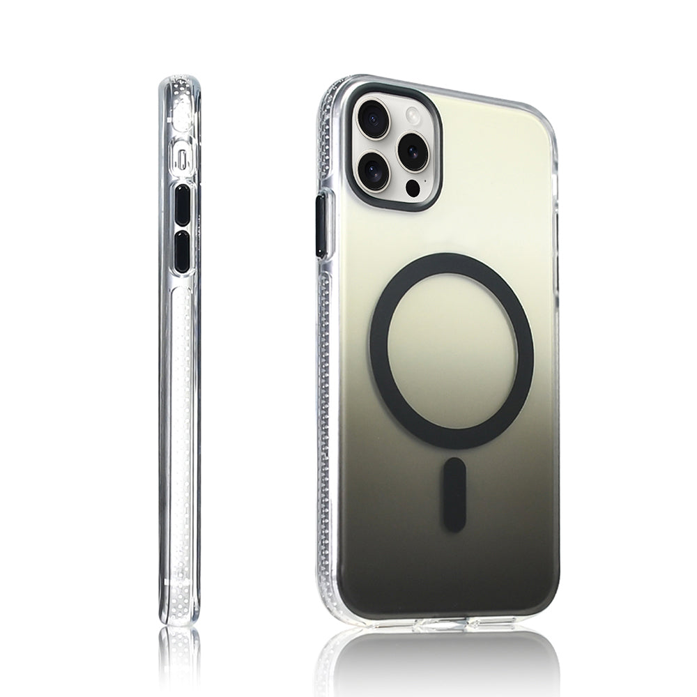 Apple iPhone 14 Pro Max Kılıf M-safe Şarj Özellikli Transparan Renk Geçişli Zore Toros Kapak