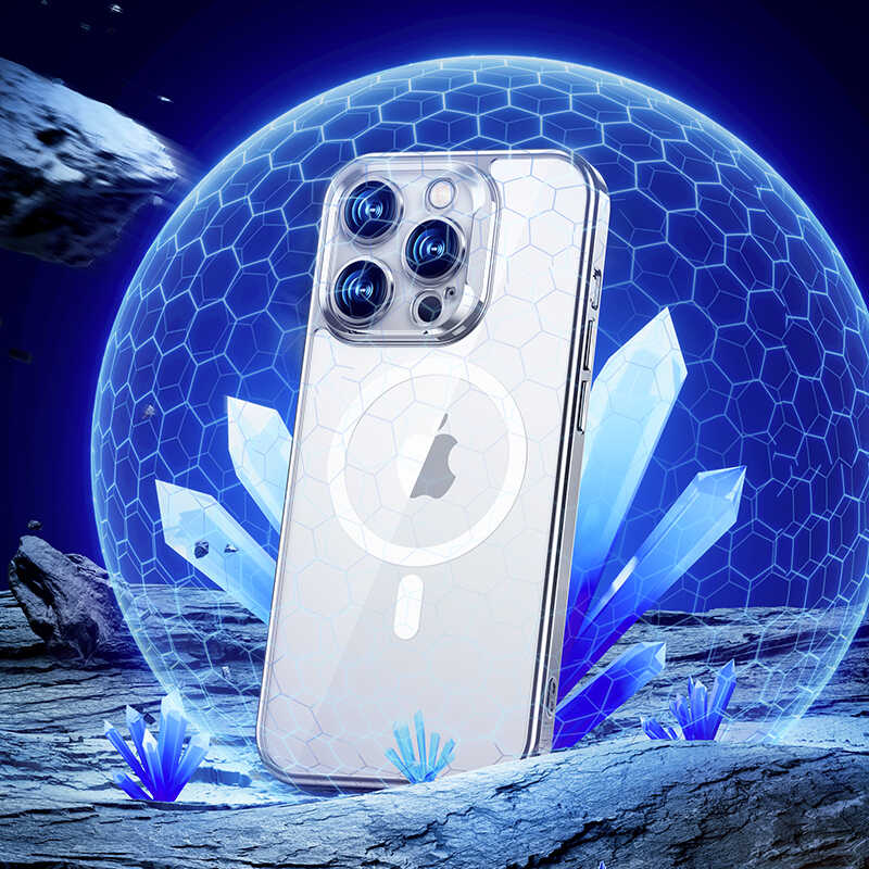 Apple iPhone 14 Pro Max Kılıf M-safe Şarj Özellikli Cam Yüzey Ekran Koruyuculu Benks Electroplated Kapak