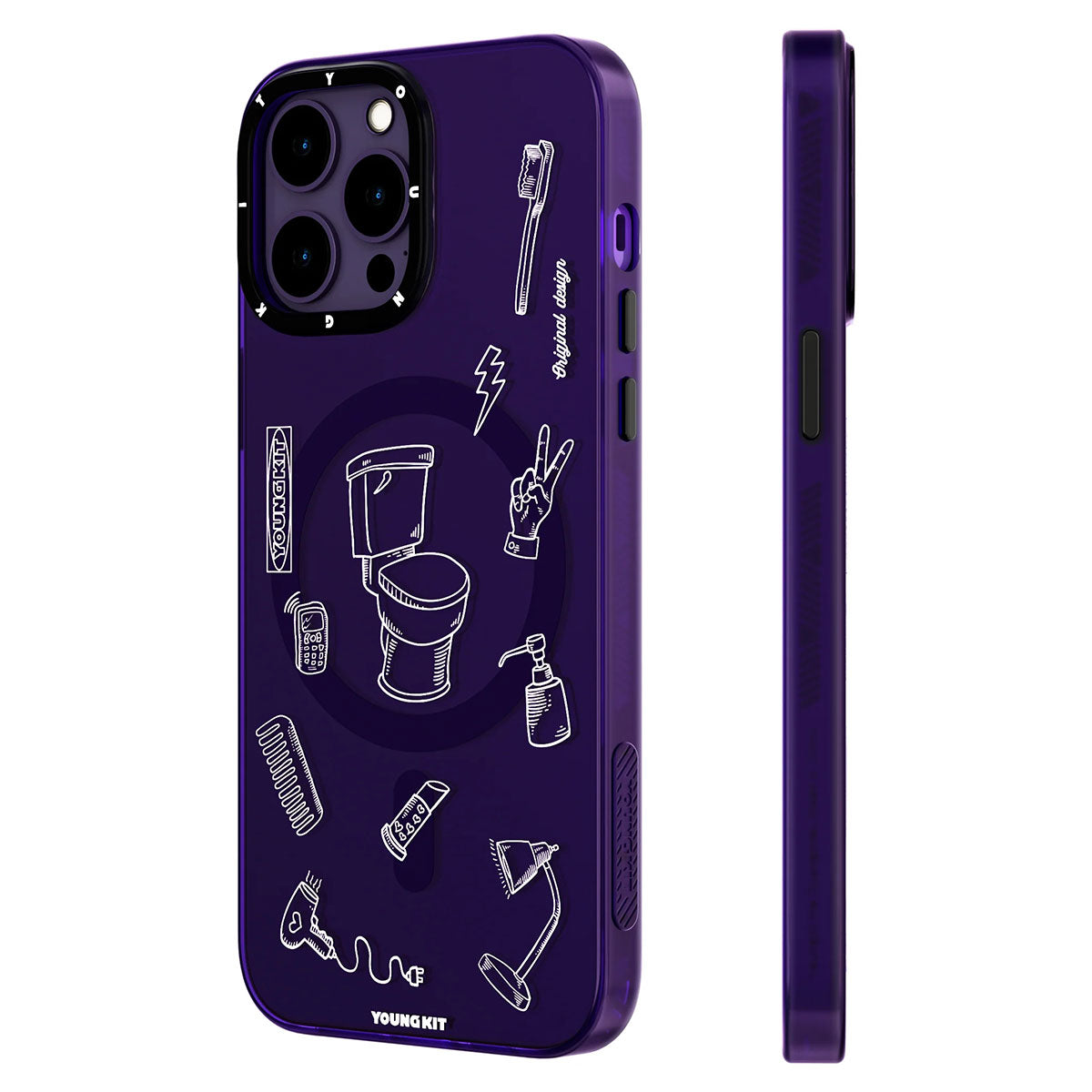 Apple iPhone 14 Pro Max Kılıf M-safe Şarj Özellikli Desenli Youngkit Plaything Serisi Kapak