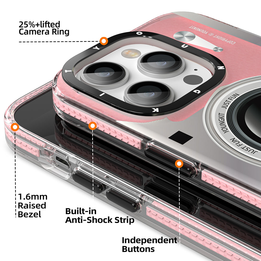 Apple iPhone 14 Pro Max Kılıf M-safe Şarj Özellikli Lens Figürlü YoungKit Art Film Serisi Kapak