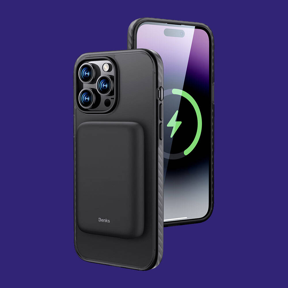 Apple iPhone 14 Pro Max Kılıf M-safe Şarj Özellikli Mat Arka Yüzey Benks Drop Resistance Kapak