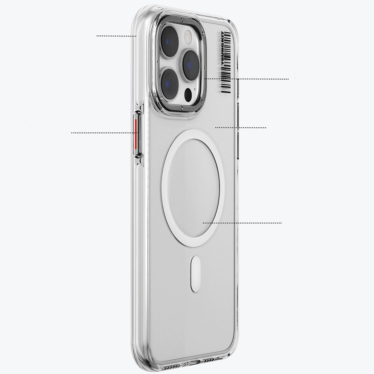 Apple iPhone 14 Pro Max Kılıf M-safe Şarj Özellikli Şeffaf Youngkit Crystal Shield Serisi Kapak