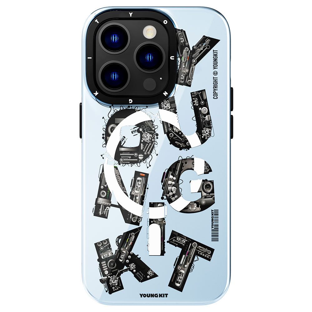 Apple iPhone 14 Pro Max Kılıf M-safe Şarj Özellikli Yazı Temalı YoungKit Mechanic Serisi Kapak