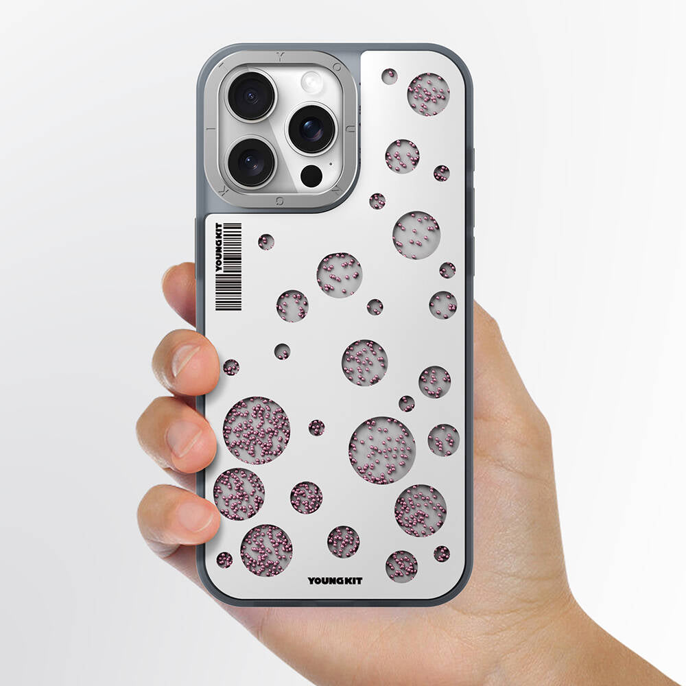 Apple iPhone 14 Pro Max Kılıf M-safe Şarj Özellikli Youngkit Quicksand Beads Serisi Kapak