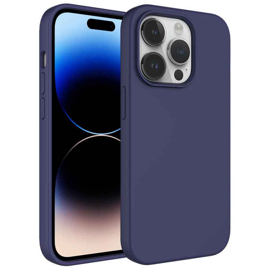 Apple iPhone 14 Pro Max Kılıf Sıvı Teknolojili Silinebilir Sert Zore Kivi Kapak