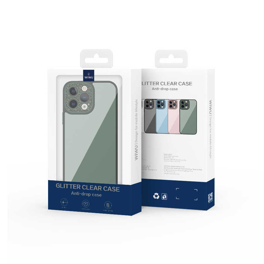 Apple iPhone 14 Pro Max Kılıf Wiwu GCC-105 Lens Korumalı Renkli Kenar Arkası Şeffaf Multicolor Kapak