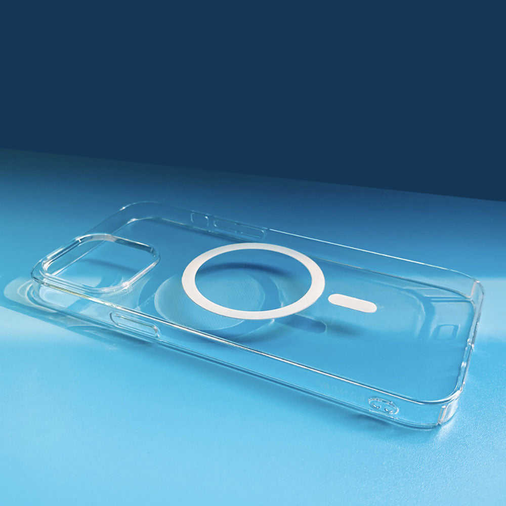 Apple iPhone 15 Kamera Korumalı M-Safe Şarj Özellikli Şeffaf Zore London Sert PC Kapak