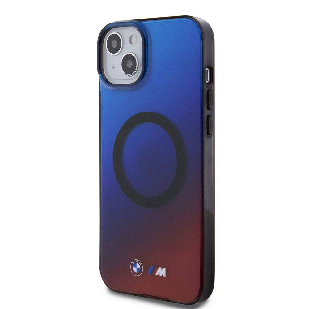 Apple iPhone 15 Kılıf BMW M-safe Şarj Özellikli Transparan Renk Geçişli Dizayn Orjinal Lisanslı Kapak