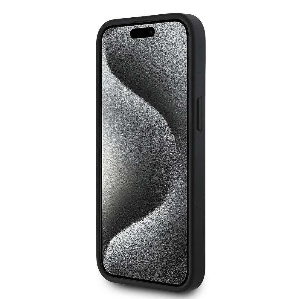 Apple iPhone 15 Kılıf Guess Orjinal Lisanslı M-safe Şarj Özellikli Gül Baskılı 4G Desenli Yazı Logolu Kapak