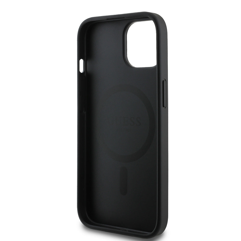 Apple iPhone 15 Kılıf Guess Orjinal Lisanslı M-safe Şarj Özellikli Small 4G Classic Kapak