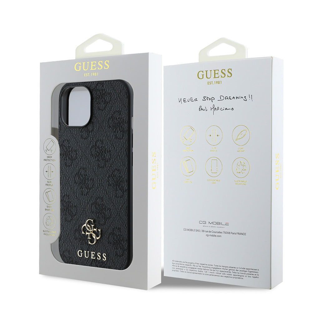 Apple iPhone 15 Kılıf Guess Orjinal Lisanslı M-safe Şarj Özellikli Small 4G Classic Kapak