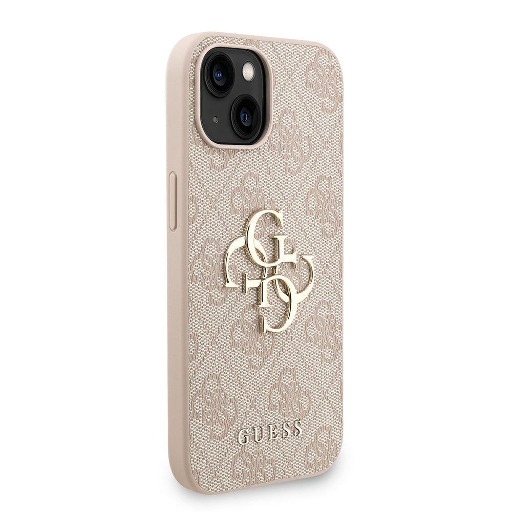 Apple iPhone 15 Kılıf Guess Orjinal Lisanslı PU Deri Bilek Askı İpli Metal Büyük 4G ve Yazı Logolu Kapak