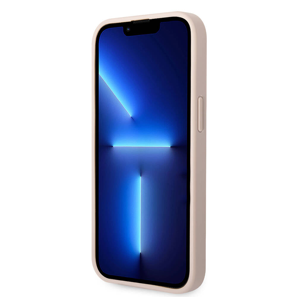 Apple iPhone 15 Kılıf Guess Orjinal Lisanslı PU Deri Yazı ve 4G Metal Logolu Desenli Kapak