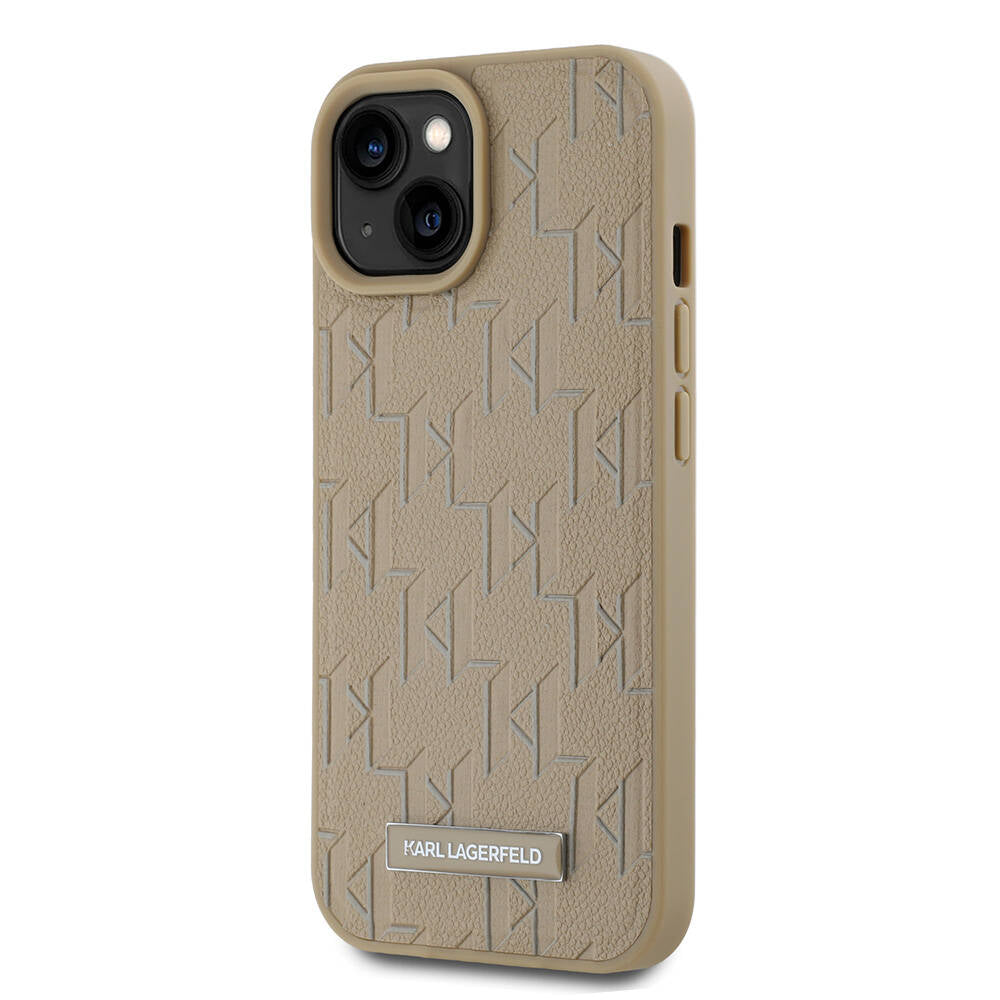 Apple iPhone 15 Kılıf Karl Lagerfeld Orjinal Lisanslı M-safe Şarj Özellikli KL Yazılı Hot Stamp Kapak
