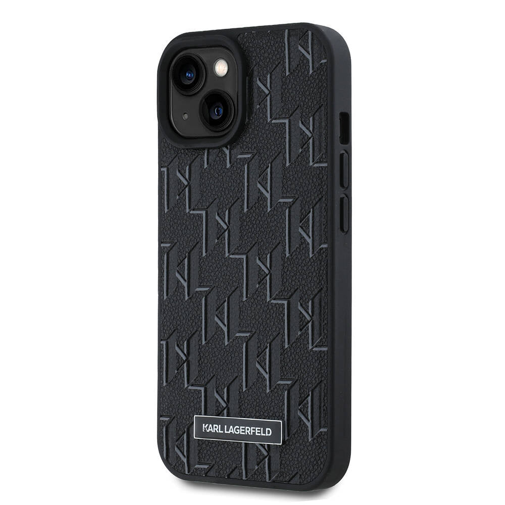 Apple iPhone 15 Kılıf Karl Lagerfeld Orjinal Lisanslı M-safe Şarj Özellikli KL Yazılı Hot Stamp Kapak