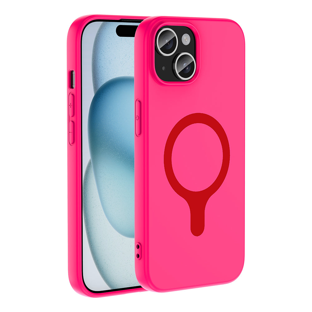 Apple iPhone 15 Kılıf M-Safe Şarj Özellikli Zore Aris Silikon Kapak
