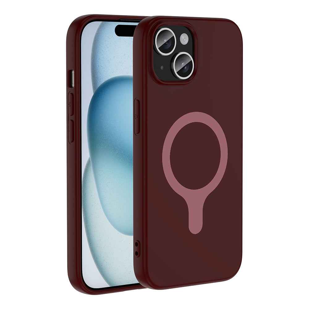 Apple iPhone 15 Kılıf M-Safe Şarj Özellikli Zore Aris Silikon Kapak