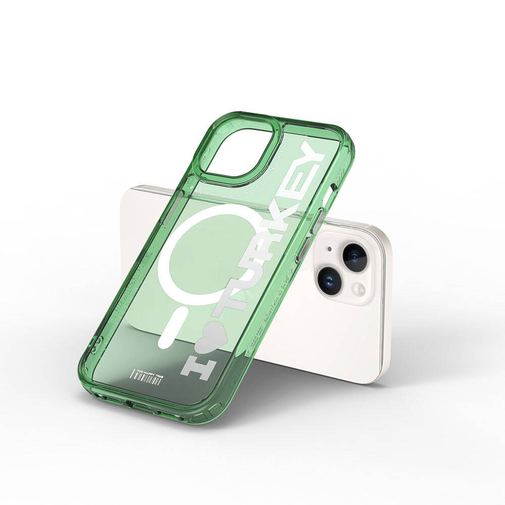 Apple iPhone 15 Kılıf M-safe Şarj Özellikli Transparan Renk Geçişli Wiwu Turkey C Serisi Kapak
