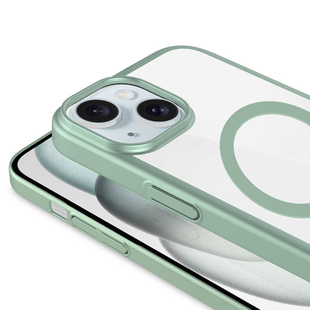 Apple iPhone 15 Kılıf Wireless Şarj Özellikli Sert PC Zore Mat Riksos M-safe Kapak