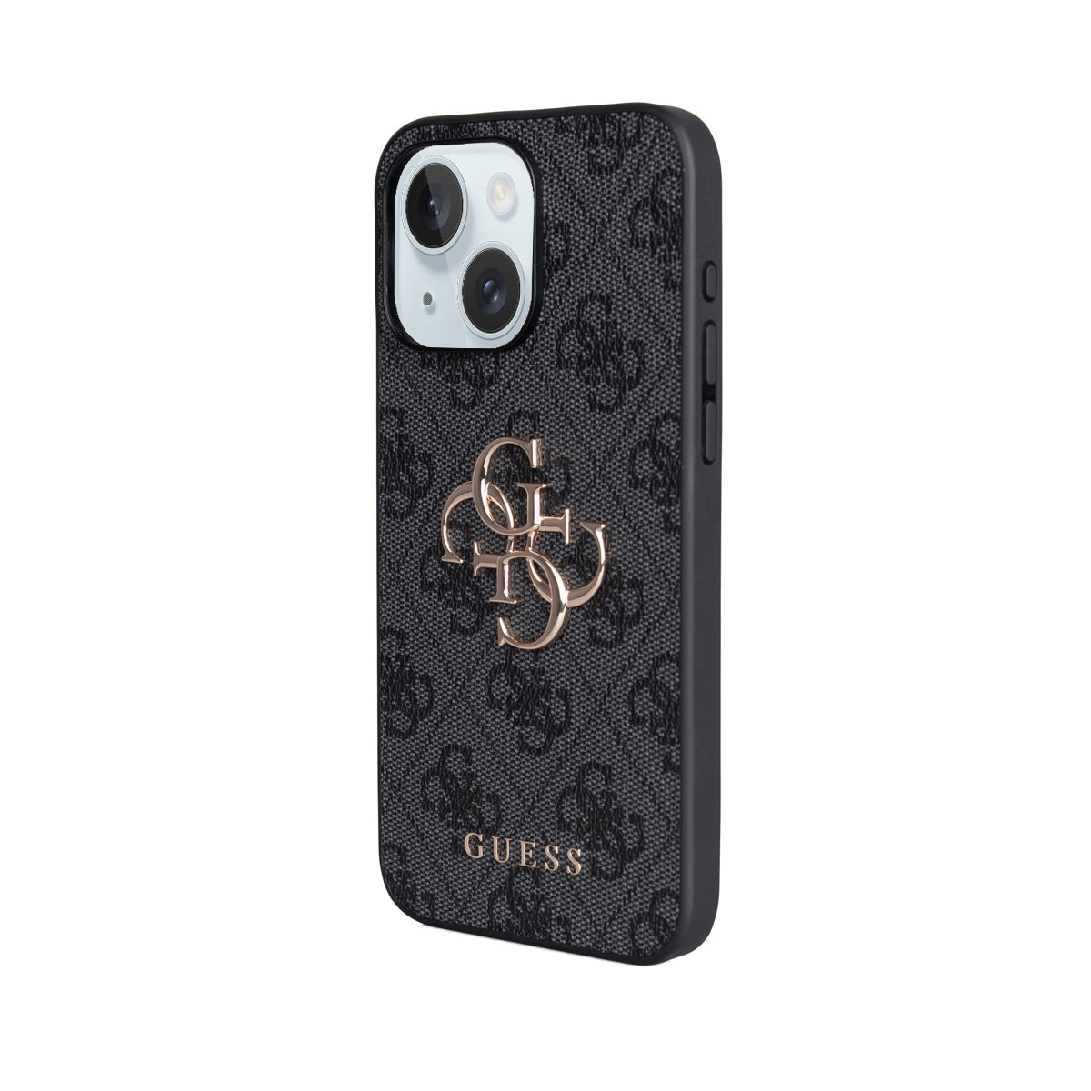 Apple iPhone 15 Plus Kılıf Guess Orjinal Lisanslı PU Deri 4G Büyük Metal Logolu Çapraz Vücut Askılı Kapak