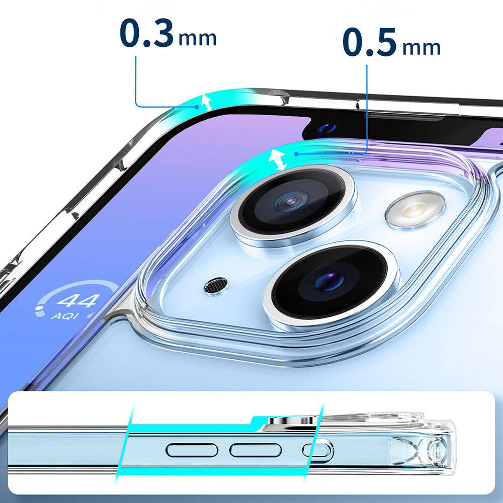 Apple iPhone 15 Plus Kılıf M-safe Şarj Özellikli Şeffaf Sert PC Zore Embos Kapak