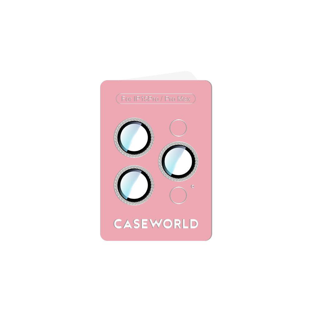 Apple iPhone 15 Pro CaseWorld Alloy Sparkling Diamond Serisi Taşlı Lens Koruyucu