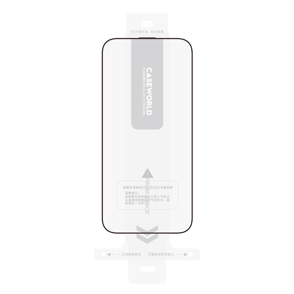 Apple iPhone 15 Pro CaseWorld Armor Serisi Eyesafe Teknolojili 0.15mm 3D Temperli Cam Ekran Koruyucu + Uygulama Aparatlı