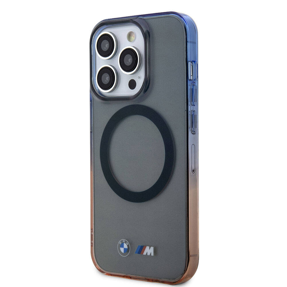 Apple iPhone 15 Pro Kılıf BMW M-safe Şarj Özellikli Transparan Renkli Çerçeveli Orjinal Lisanslı Kapak