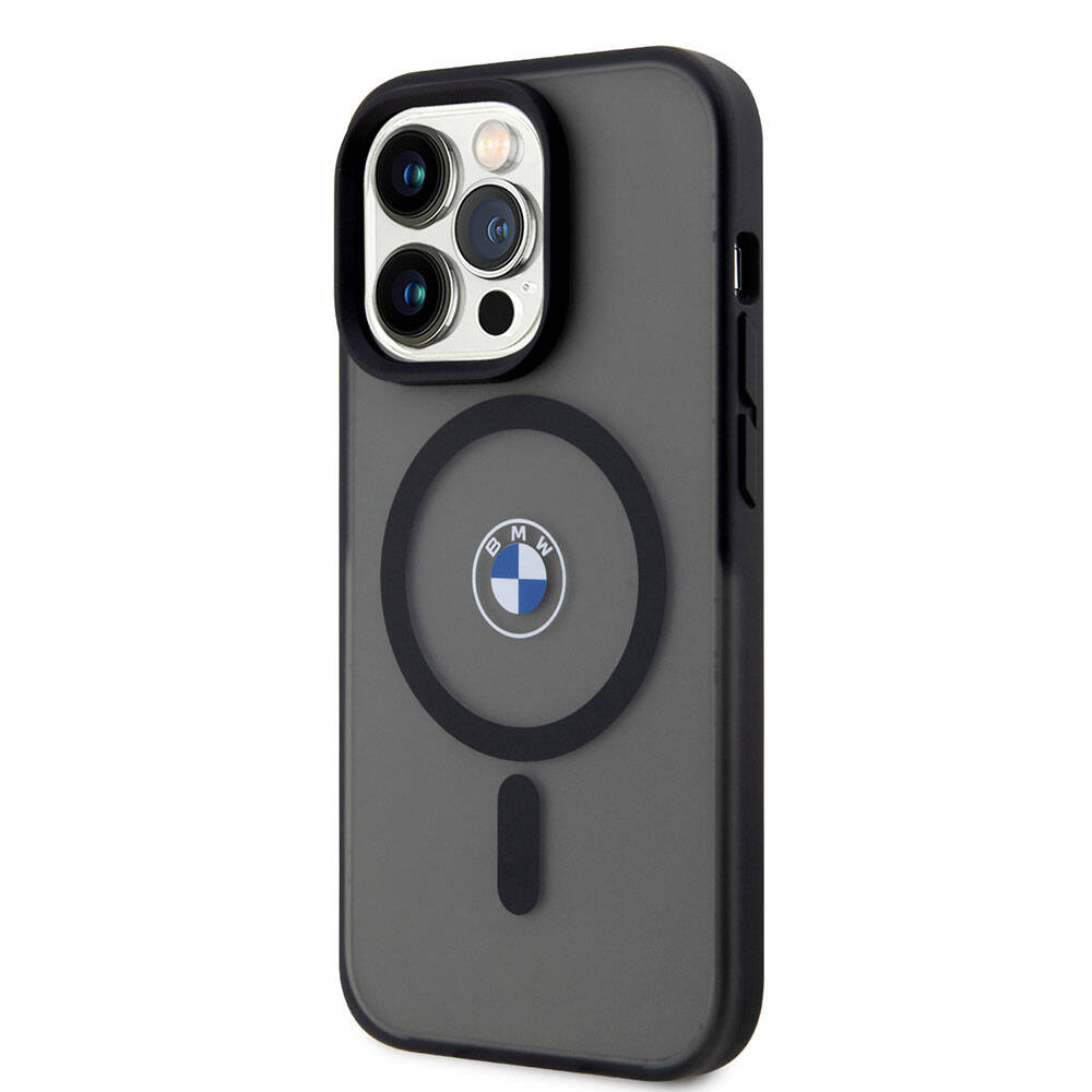 Apple iPhone 15 Pro Kılıf BMW Orjinal Lisanslı M-safe Şarj Özellikli IML Baskı Logolu Buzlu Mat Kapak
