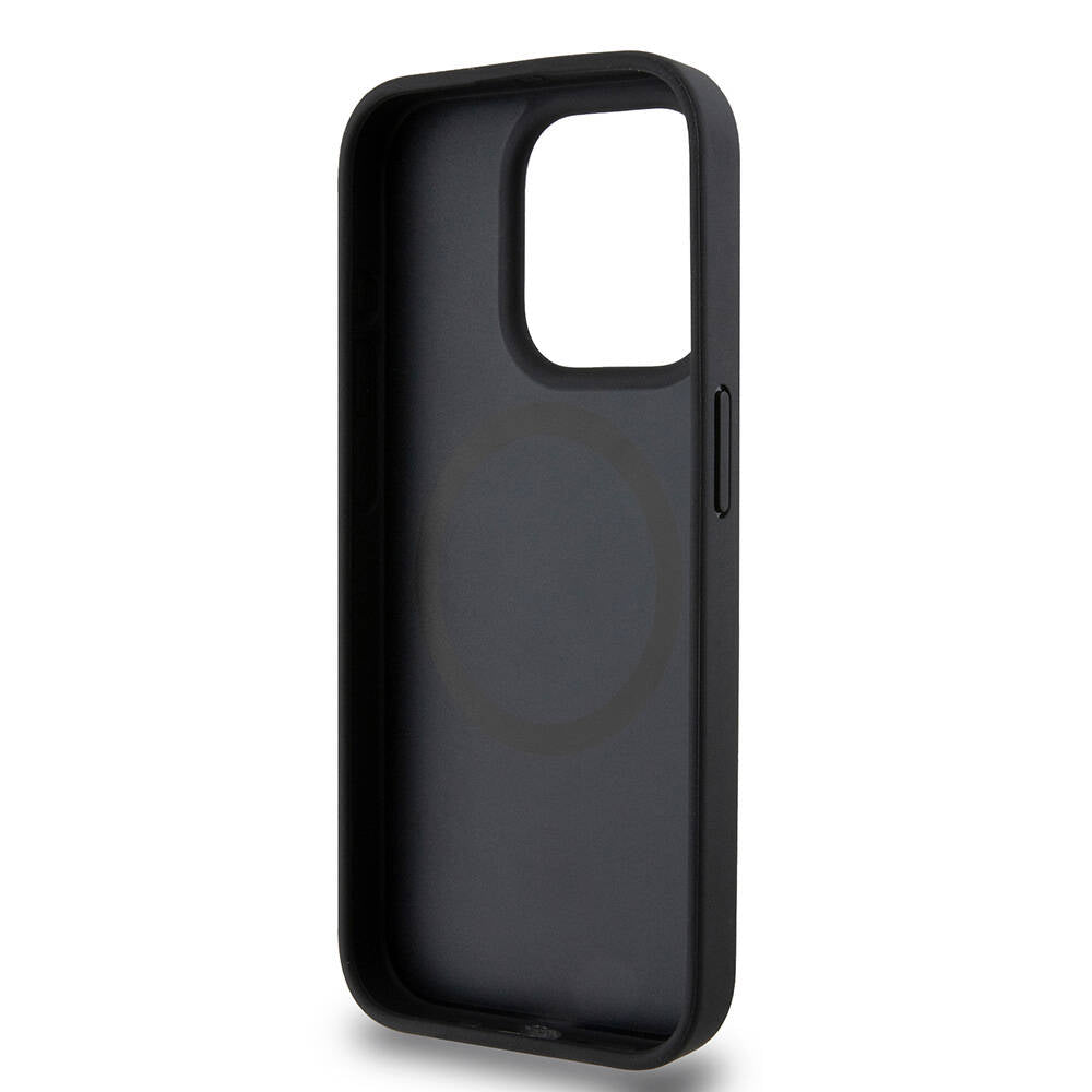 Apple iPhone 15 Pro Kılıf DKNY Orjinal Lisanslı M-safe Şarj Özellikli 3D Yazılı Repeat Pattern Kapak