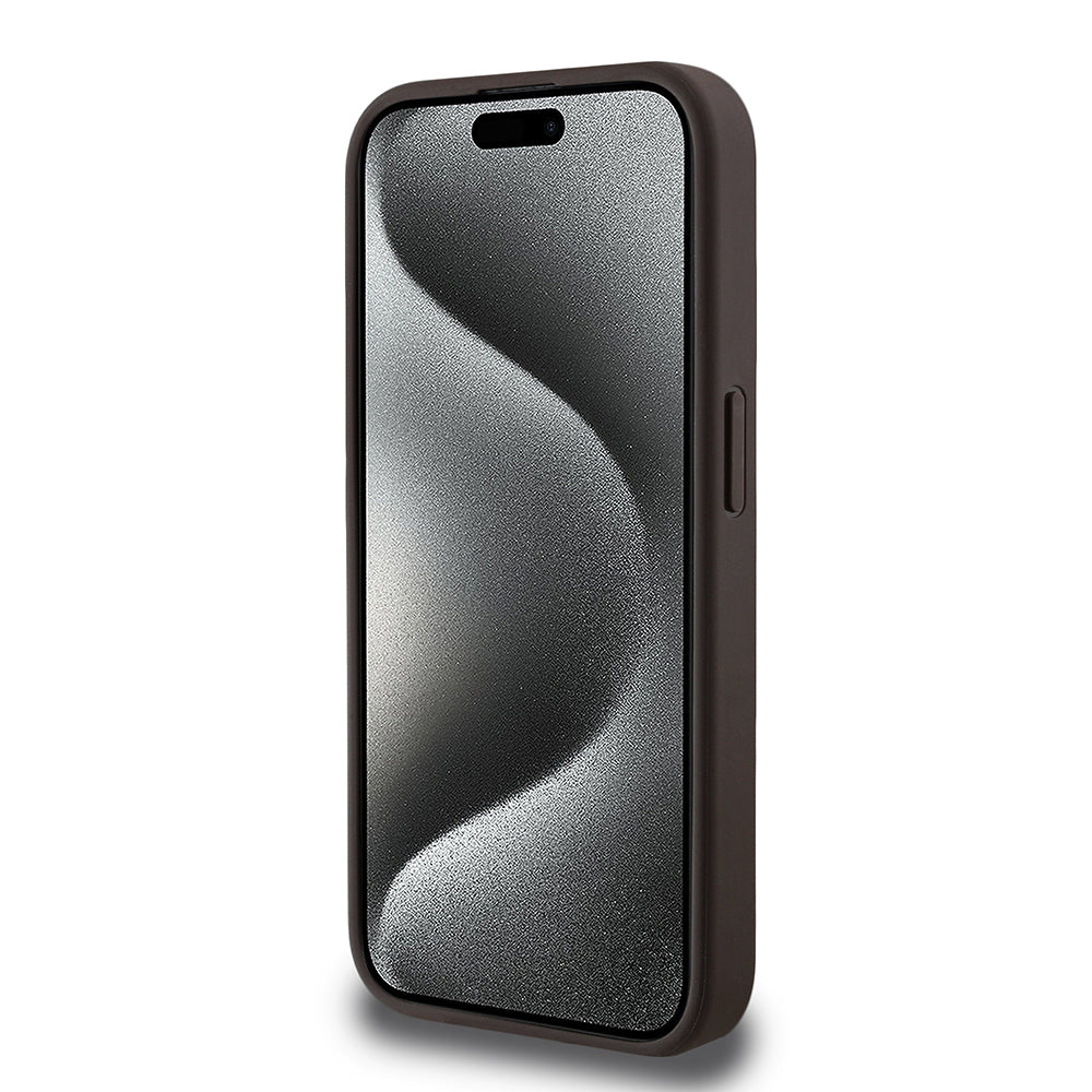 Apple iPhone 15 Pro Kılıf Guess Orjinal Lisanslı M-safe Şarj Özellikli Gül Baskılı 4G Desenli Yazı Logolu Kapak