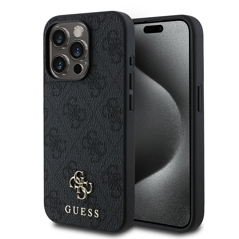 Apple iPhone 15 Pro Kılıf Guess Orjinal Lisanslı M-safe Şarj Özellikli Small 4G Classic Kapak