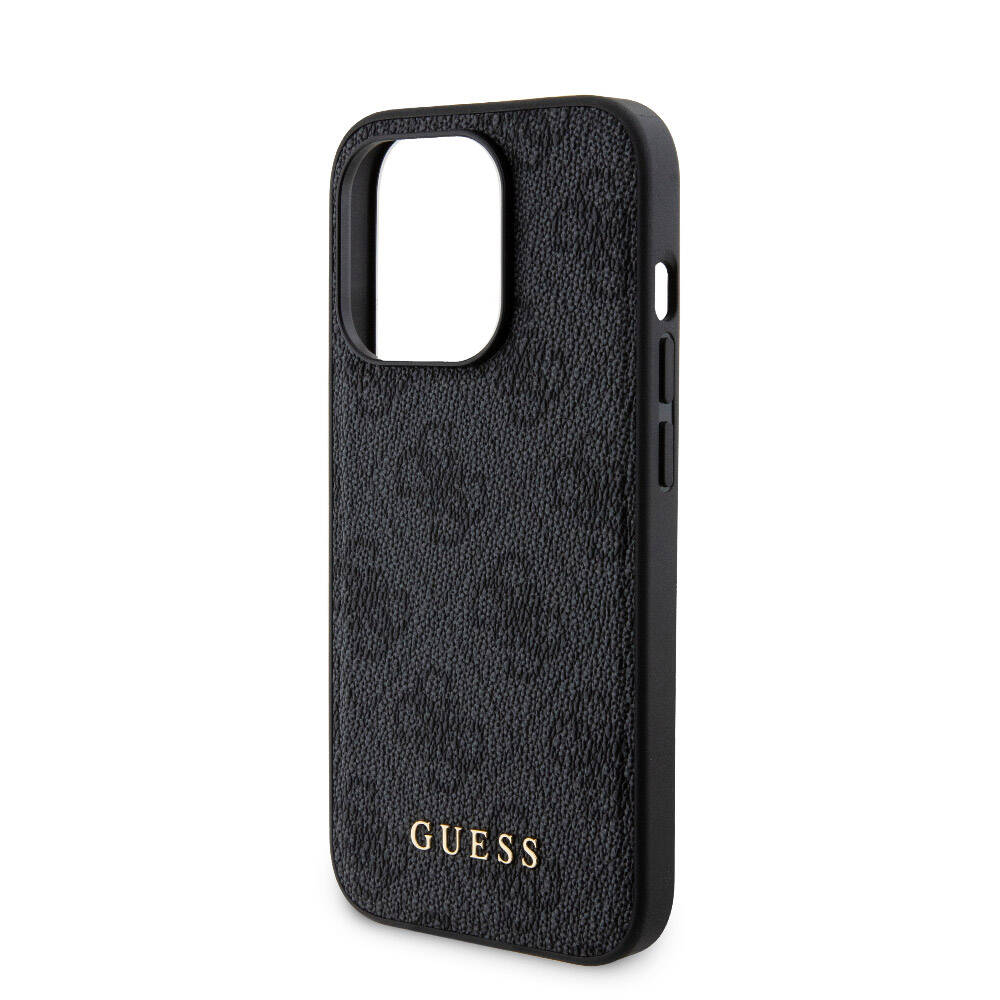 Apple iPhone 15 Pro Kılıf Guess Orjinal Lisanslı M-safe Şarj Özellikli Yazı Logolu 4G Desenli Kapak + Powerbank 5000mAh 2in1 Set