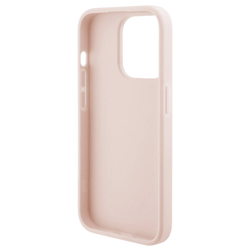 Apple iPhone 15 Pro Kılıf Karl Lagerfeld Orjinal Lisanslı Metal Yazı Logolu Dikişli Logo Arka Yüzey Kapitone Kapak