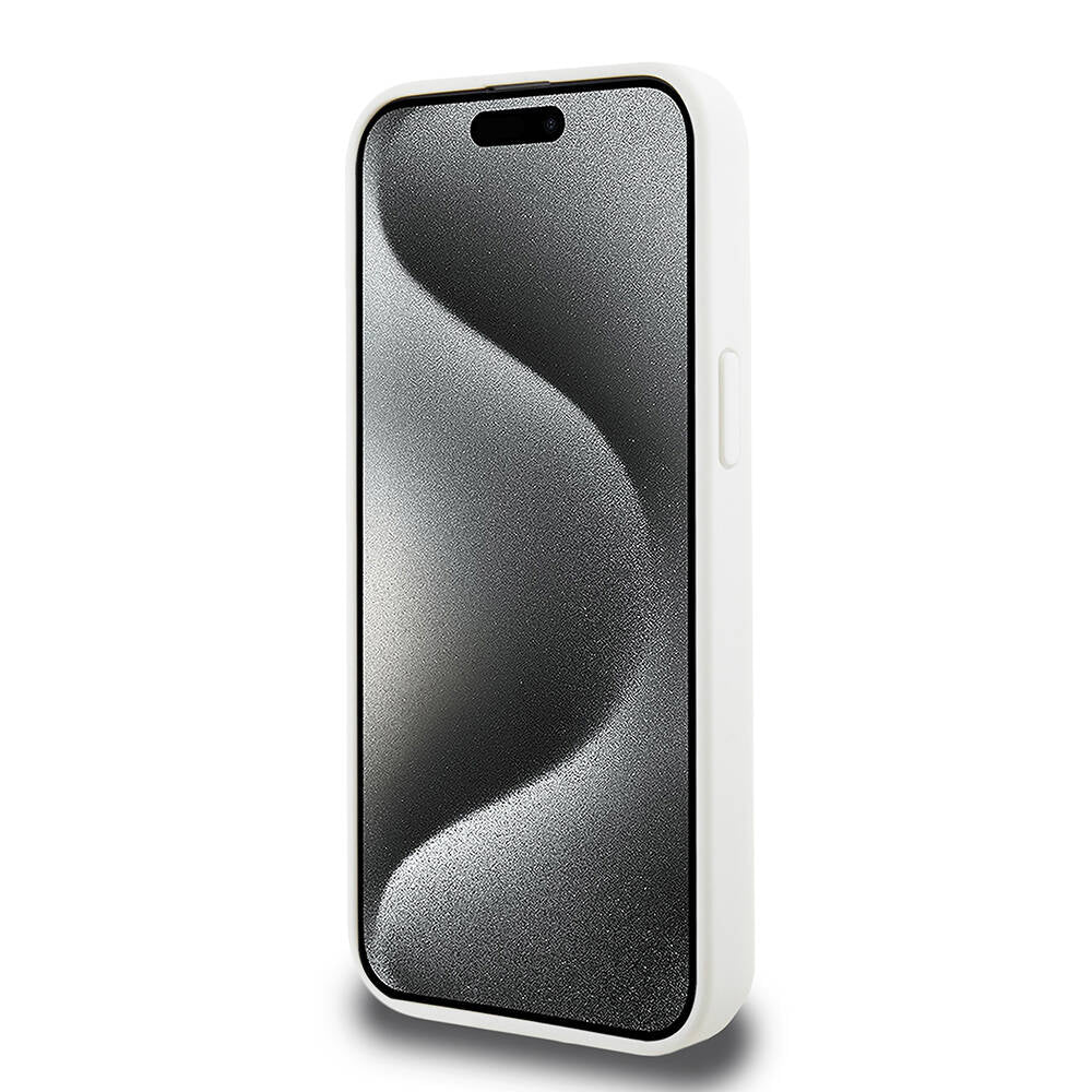 Apple iPhone 15 Pro Kılıf Lacoste Orjinal Lisanslı M-safe Şarj Özellikli PU Deri Görünümlü Kartlıklı Karışık Monogram Desenli Kapak