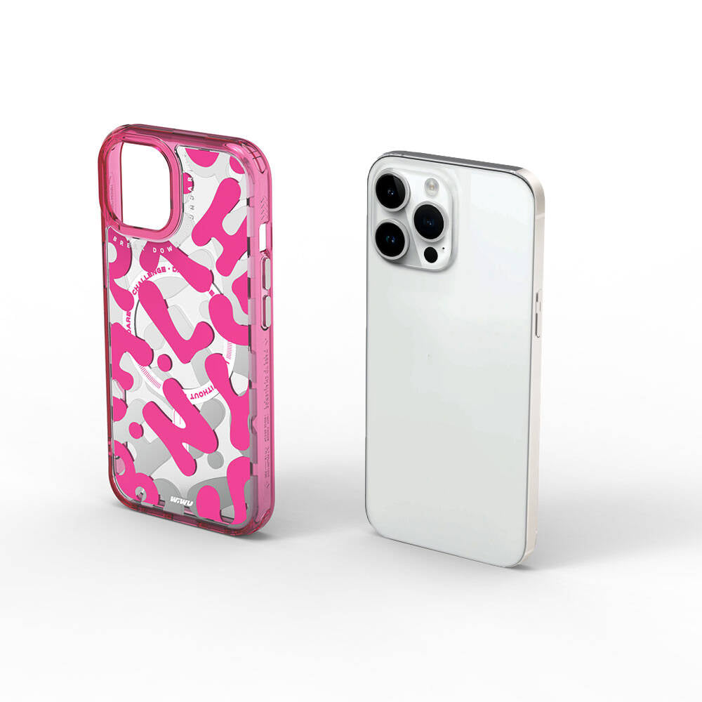 Apple iPhone 15 Pro Kılıf M-safe Şarj Özellikli Boya Desenli Wiwu Fluorescent G Serisi Kapak