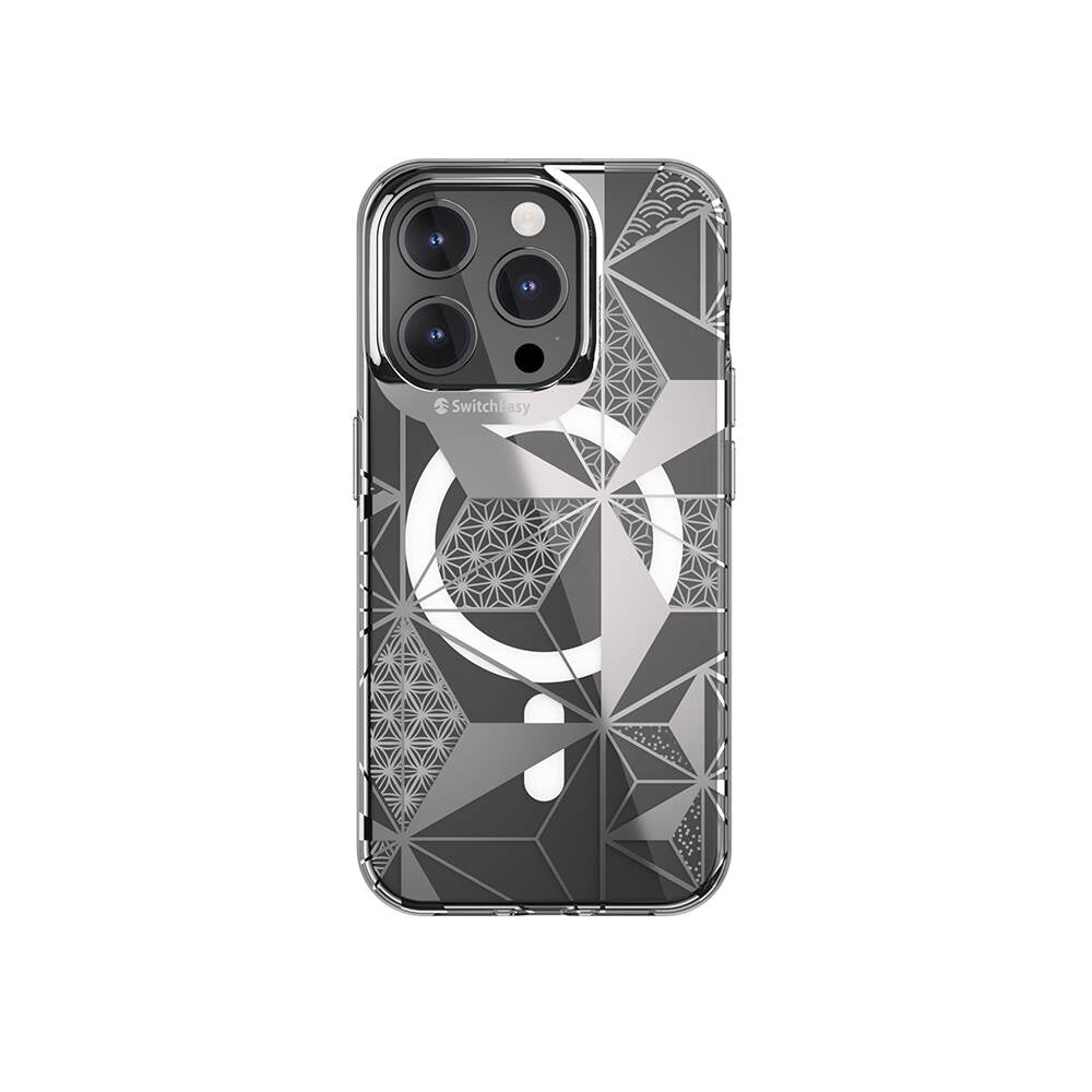 Apple iPhone 15 Pro Kılıf M-safe Şarj Özellikli Çift IMD Baskılı Lisanslı Switcheasy Artist-M Asanoha Kapak