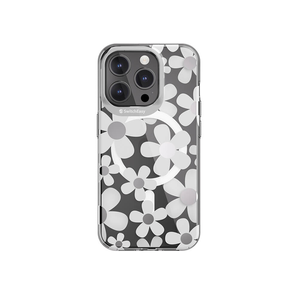 Apple iPhone 15 Pro Kılıf M-safe Şarj Özellikli Çift IMD Baskılı Lisanslı Switcheasy Artist-M Fleur Kapak
